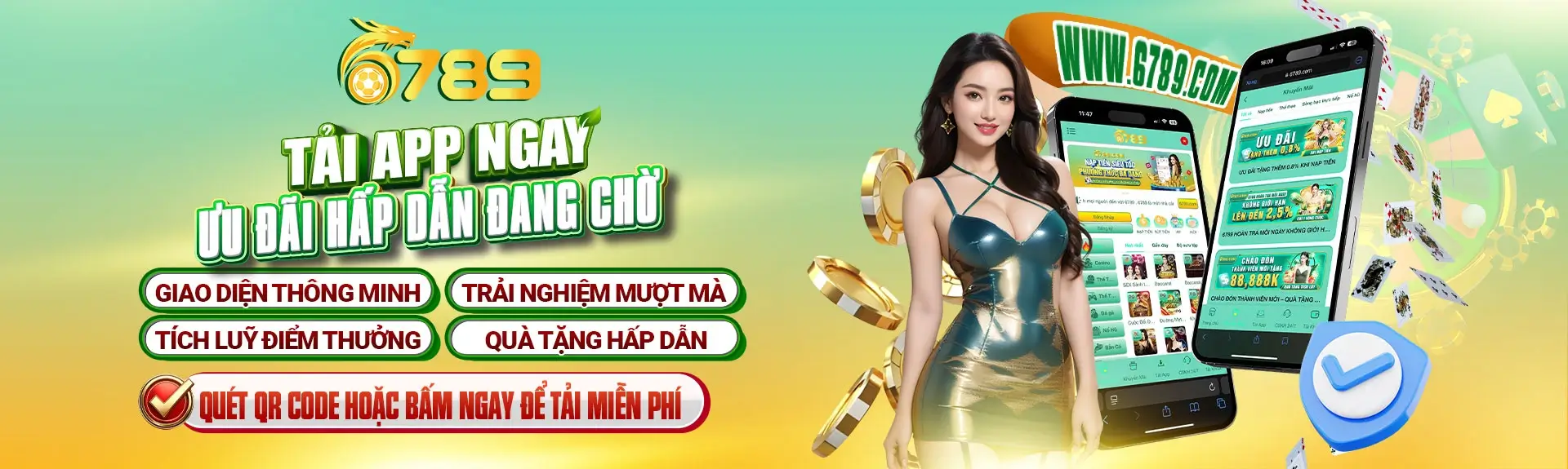 Hình giới thiệu ứng dụng di động, bảo mật và hỗ trợ người dùng tại 6789